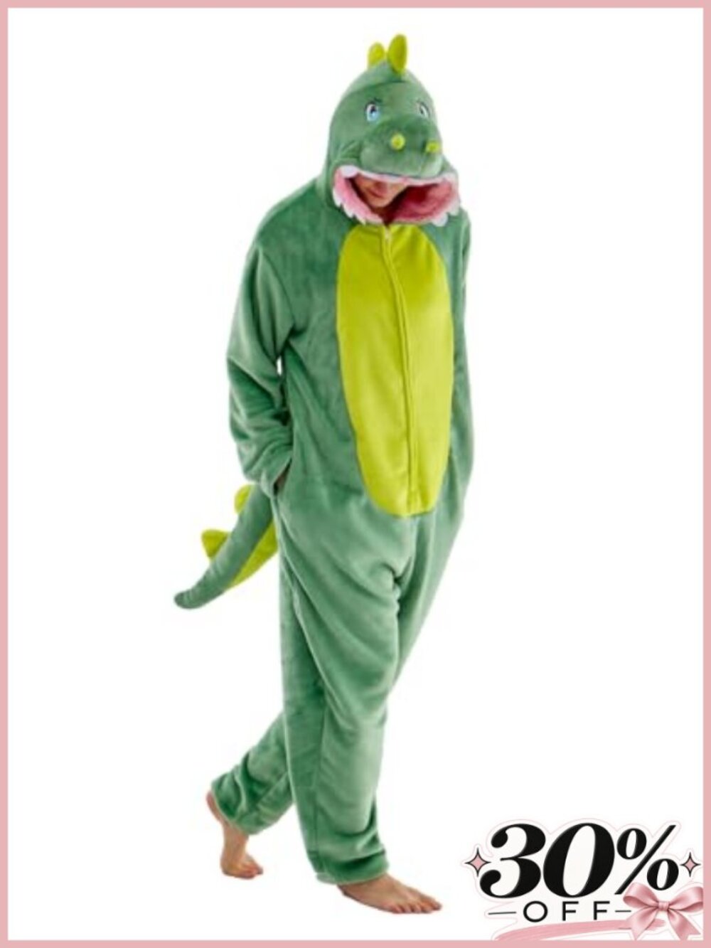 Unisex Adult Dinosaur Onesie Fleece One Piece Pajama Halloween Costume